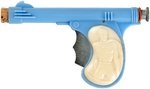 SUPERMAN BOXED SPANISH TOY GUN (PALE BLUE VARIETY).