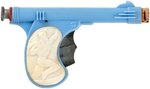 SUPERMAN BOXED SPANISH TOY GUN (PALE BLUE VARIETY).