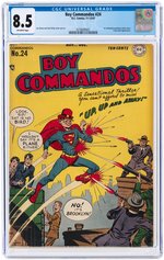BOY COMMANDOS" #24 NOVEMBER-DECEMBER 1947 CGC 8.5 VF+.