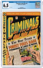 CRIMINALS ON THE RUN #10 DECEMBER 1949-JANUARY 1950 CGC 6.5 FINE+