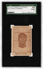 1923-24 TOMAS GUTIERREZ #22 JESSE HUBBARD SGC 10 POOR 1.