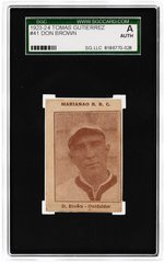 1923-24 TOMAS GUTIERREZ #41 DON BROWN SGC A (AUTHENTIC).