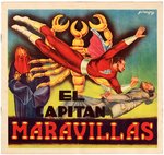 CAPTAIN MARVEL FHER SPANISH CARD ALBUM AND COMPLETE SET OF CARDS.