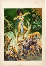 SOS #31 SPANISH HORROR COMIC BOOK COVER ORIGINAL ART.