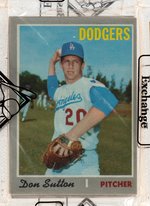 1970 TOPPS BASEBALL SERIES 6 UNOPENED RACK PACK WITH DON SUTTON (HOF) BBCE CERTIFIED.