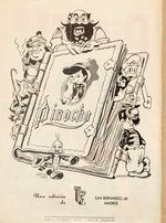 PINOCCHIO COMPLETE SPANISH CARD ALBUM AND CARD ORIGINAL ART LOT.