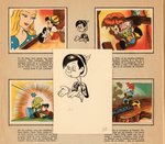 PINOCCHIO COMPLETE SPANISH CARD ALBUM AND CARD ORIGINAL ART LOT.