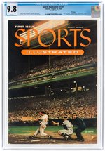 SPORTS ILLUSTRATED #1 AUGUST 16, 1954 CGC 9.8 NM/MINT WITH LIMITED EDITION PRESENTATION FOLDER.