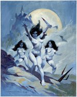 THREE WITCHES PAINTING ORIGINAL ART BY MIKE HOFFMAN.