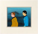 STAR TREK: THE ANIMATED SERIES - CAPTAIN KIRK AND SPOCK ANIMATION CEL WITH ORIGINAL BACKGROUND.