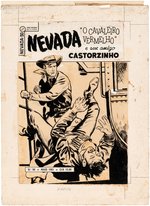 RED RYDER #50 BRAZILIAN "NEVADA" COMIC BOOK COVER ORIGINAL ART.