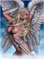 PAM ANDERSON - THE VALKYRIE ORIGINAL ART BY DORIAN CLEAVENGER.