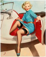 AFTER GIL ELVGREN "LET'S GO" PIN-UP RECREATION ORIGINAL ART.