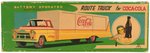 COCA-COLA ROUTE BATTERY OPERATED TIN TRUCK IN BOX.