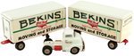 BEKINS VAN LINES DUAL TRAILER FRICTION POWERED TIN TRUCK IN BOX.