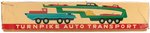 SEARS EXCLUSIVE TURNPIKE AUTO TRANSPORT FRICTION POWERED STEEL TRUCK AND NINE CARS IN BOX.