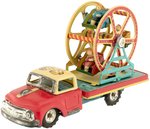 FERRIS WHEEL FRICTION POWERED TIN TRUCK WITH BELL IN BOX.