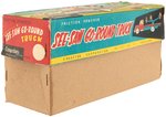 SEE-SAW GO-ROUND FRICTION POWERED TIN TRUCK WITH BELL IN BOX.