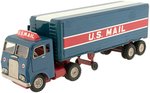 U.S. MAIL VAN TRUCK W/TRAILER FRICTION POWERED TIN TRUCK IN BOX.