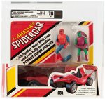 MEGO SPIDER-CAR WITH COMIC ACTION HEROES SPIDER-MAN AND GREEN GOBLIN AFA 70 EX+.