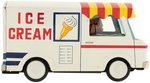 ICE CREAM TRUCK FRICTION POWERED TIN DELIVERY TRUCK IN BOX.