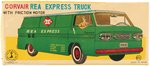 CORVAIR REA EXPRESS FRICTION POWERED TIN TRUCK IN BOX.