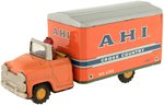 A.H.I. CROSS COUNTRY FRICTION POWERED TIN VAN TRUCK IN BOX.