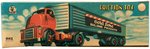 GOLD BOND BUILDING PRODUCTS FRICTION POWERED TIN TRUCK W/TRAILER IN BOX.