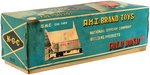 GOLD BOND BUILDING PRODUCTS FRICTION POWERED TIN TRUCK W/TRAILER IN BOX.