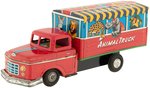 ANIMAL TRAILER VAN FRICTION POWERED TIN TRUCK IN BOX.