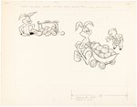 MARCH OF COMICS #301 FRONT AND BACK COVER ORIGINAL ART (BUGS BUNNY & PORKY PIG).