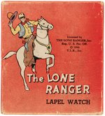 THE LONE RANGER LAPEL WATCH WITH BOX & LAPEL FOB.