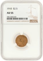 1910 INDIAN HEAD QUARTER EAGLE AU-55 (NGC).