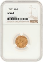 1929 INDIAN HEAD QUARTER EAGLE MS-63 (NGC).