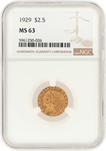 1929 INDIAN HEAD QUARTER EAGLE MS-63 (NGC).