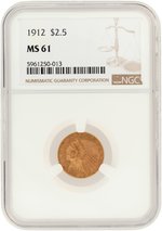 1912 INDIAN HEAD QUARTER EAGLE MS-61 (NGC).