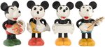 MICKEY MOUSE MUSICIAN BISQUE SET OF FOUR.