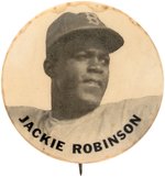 C. 1950 JACKIE ROBINSON (HOF) PM10 STADIUM BUTTON (BACKGROUND VARIETY).