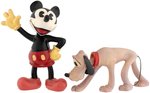 MICKEY MOUSE & PLUTO LARGE ENGLISH CELLULOID FIGURE PAIR.
