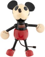 "MICKEY MOUSE" WOOD JOINTED FIGURE WITH LOLLIPOP HANDS & REPRODUCTION BOX.