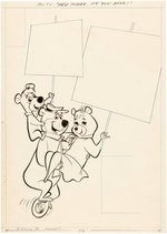 HEY THERE IT'S YOGI BEAR #1 FRONT AND BACK COVER ORIGINAL ART BY HARVEY EISENBERG.