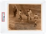 1923 WORLD SERIES NEW YORK YANKEES VS NEW YORK GIANTS NEWS SERVICE PHOTO W/BABE RUTH (HOF) PSA TYPE 1.