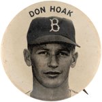 1954-55 DON HOAK PM10 REAL PHOTO STADIUM BUTTON.