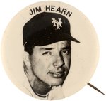 1950s JIM HEARN PM10 REAL PHOTO STADIUM BUTTON.