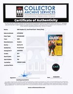 G.I. JOE - HEAVY DUTY G.I. JOE HEAVY ORDINANCE TROOPER SERIES 10/22 BACK PROOF CARD CAS 85+.