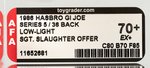 G.I. JOE - LOW LIGHT - NIGHT SPOTTER SERIES 5/36 BACK CARD FREE SGT. SLAUGHTER OFFER AFA 70+ EX+.