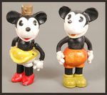 "MICKEY/MINNIE MOUSE" MATCHING LARGE SIZE BISQUES WITH MOVABLE ARMS.