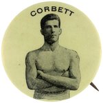 1897 "CORBETT" PORTRAIT BUTTON VARIETY UNLISTED IN MUCHINSKY.
