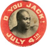 1910 JACK JOHNSON RENO BOUT WITH JIM JEFFRIES MUCHINSKY BOOK FRONT COVER PHOTO BUTTON.