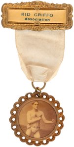C. 1912 RIBBON BADGE TITLED "KID GRIFFO ASSOCIATION" FOR BOXER ALSO KNOWN AS BROOKLYN YOUNG GRIFFO.